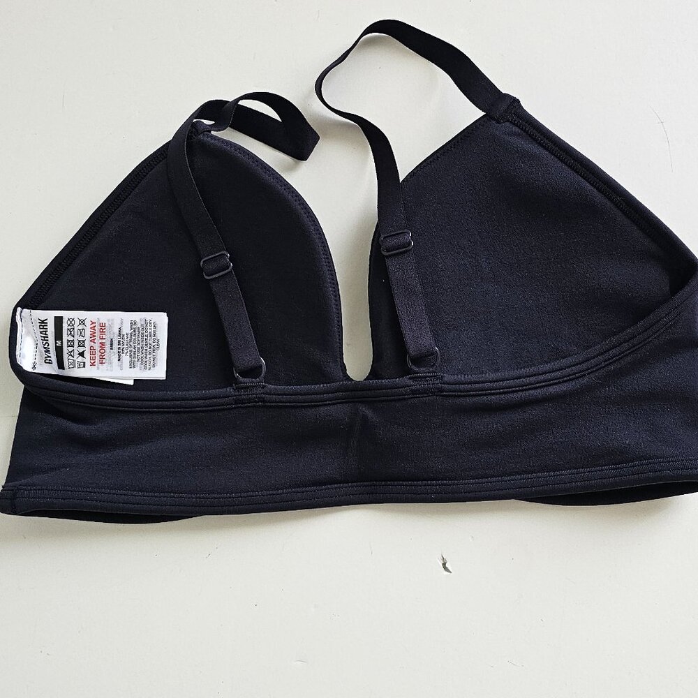 Gymshark Women's Soft Sculpt V neck Sports Bra Blue Size M NWT - Picture 2 of 2